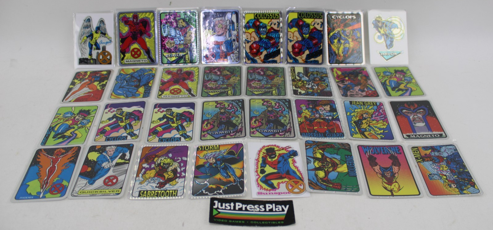 Lot: 32 Vtg Marvel X-Men Foil Prism 90s Vending Machine Stickers Kodak Rare Mint