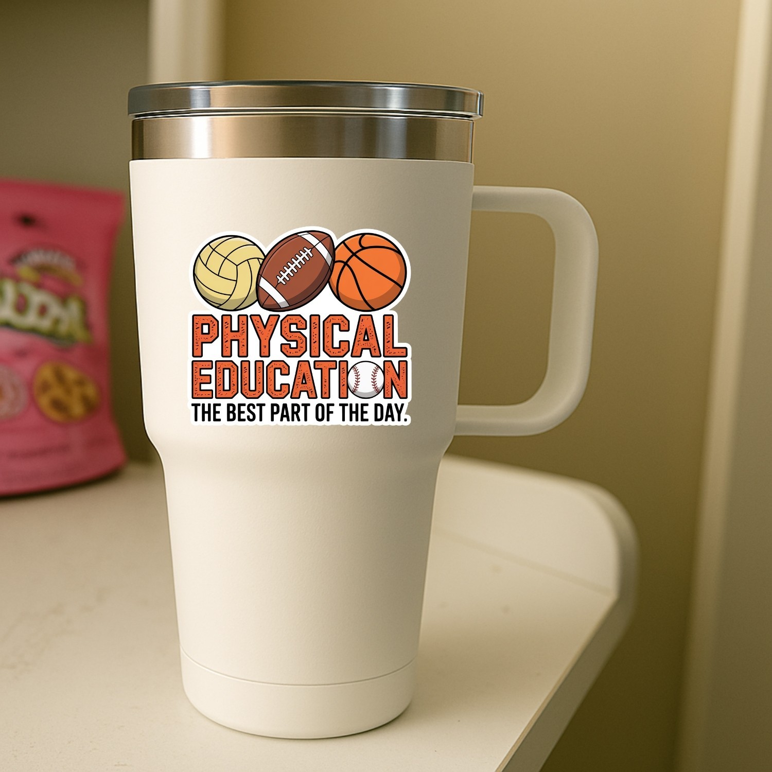 4PCS PE Teacher Stickers The Best Part of the Day Funny Vinyl Decal
