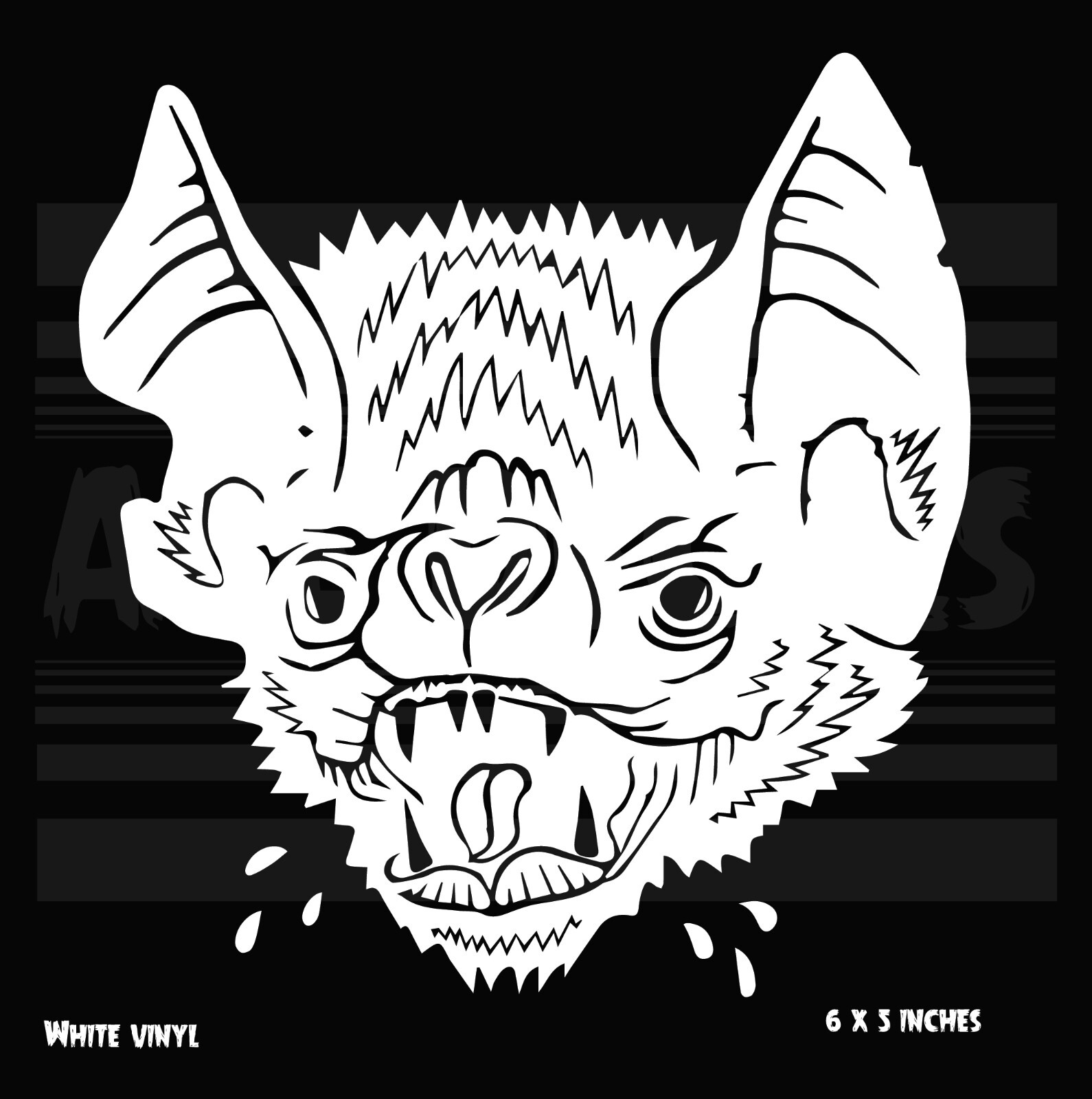 Bat Head – Horror Creepy Halloween – Vinyl decal sticker laptop Car