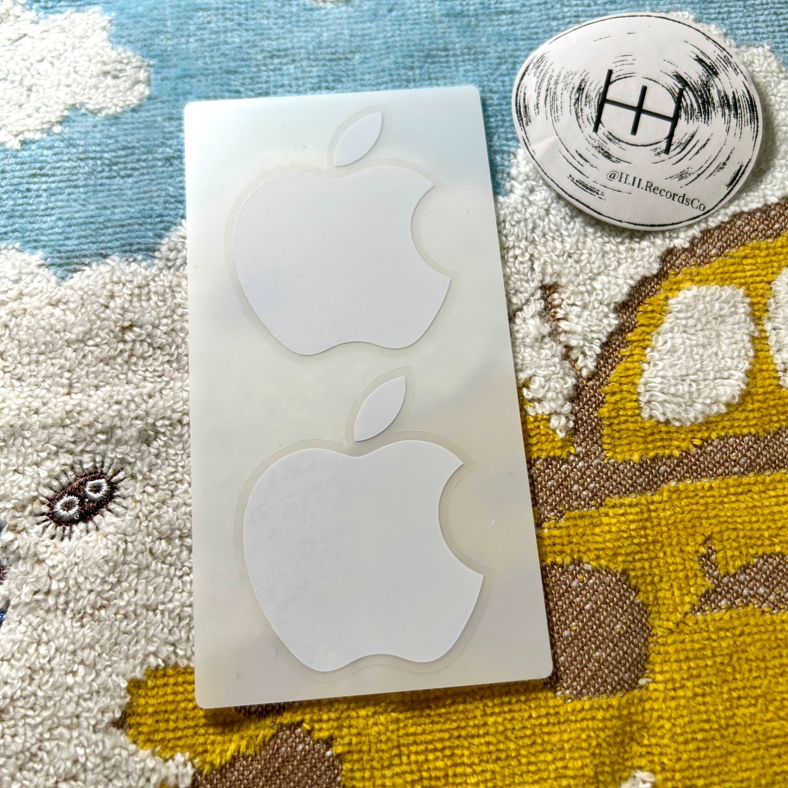 Apple Official Logo Sticker Set of 2 Laptop Decal 2" White OEM Original