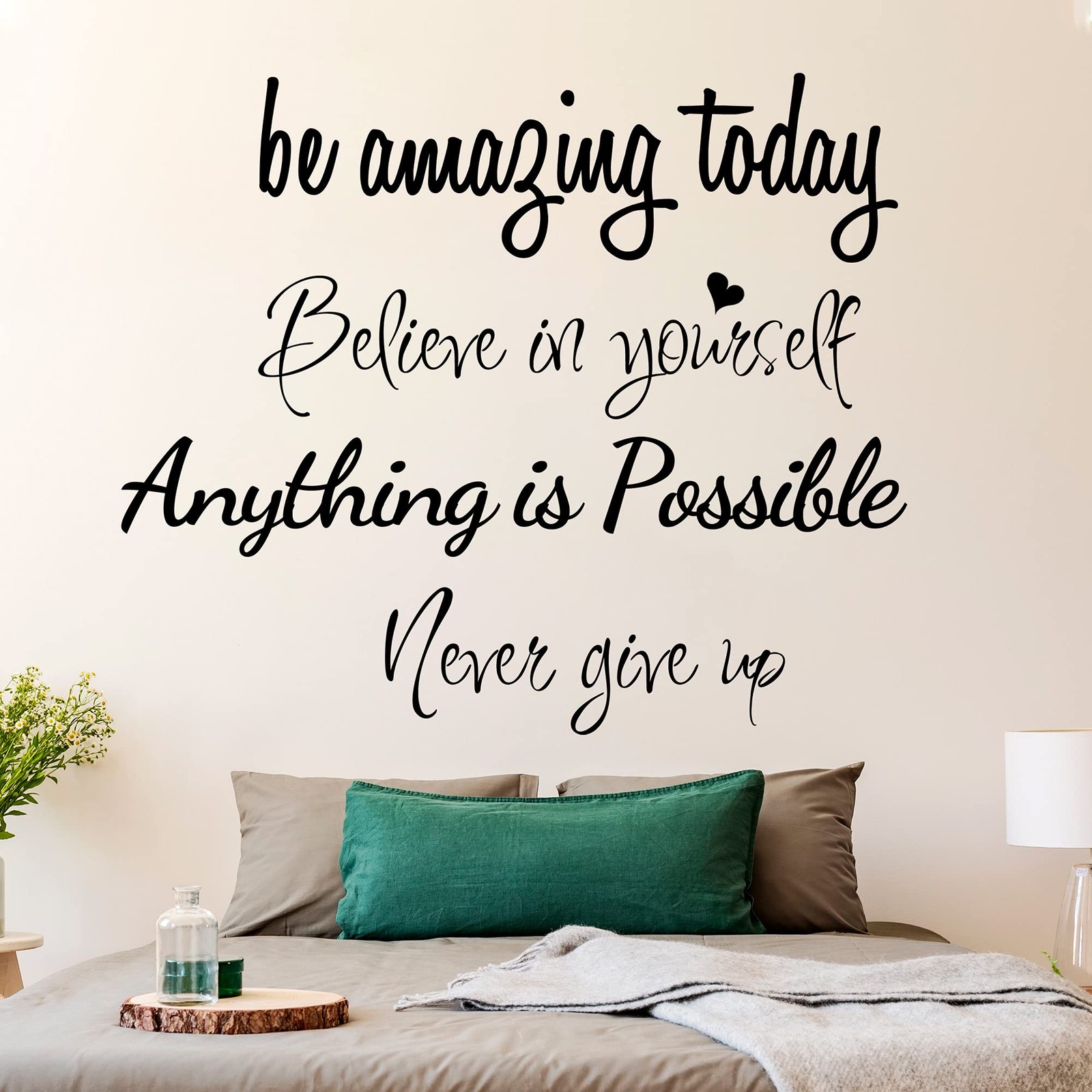 Large Inspirational Quote Wall Decals, Removable Positive Saying Lettering St…