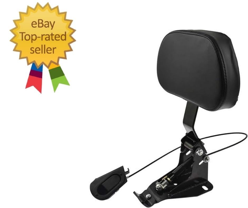 Motorcycle Adjustable Rider Backrest with Pad Foldable Driver Backrest Fit for H