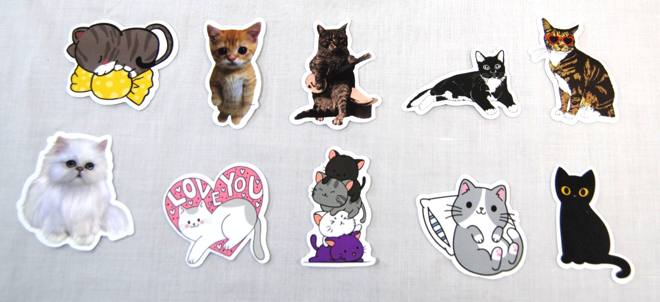 Cute Cat Stickers for Laptop, Water Bottles for Kids to Adults 200Pcs T2693