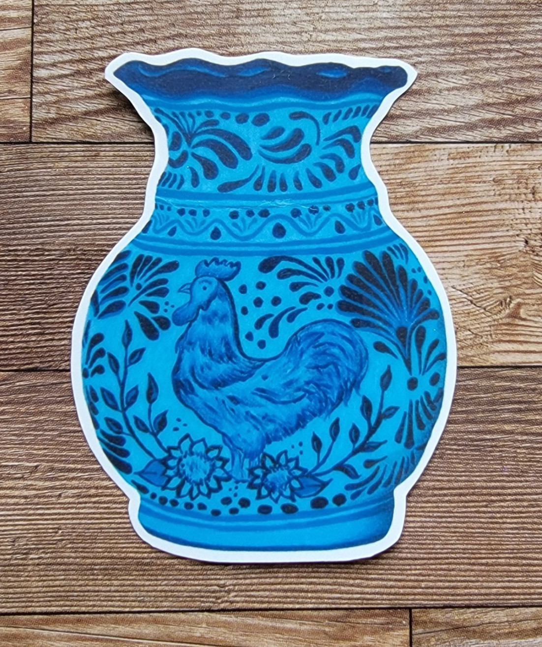 Gallo Talavera Vase Sticker of Original Painting Glossy Vinyl Indoor + Outdoor
