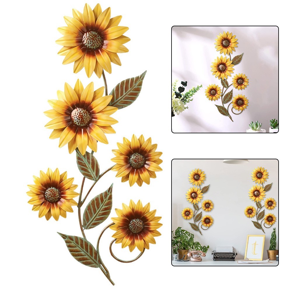Decorative Sunflower Wall Art 11 8 Inches for Indoor and Outdoor Spaces