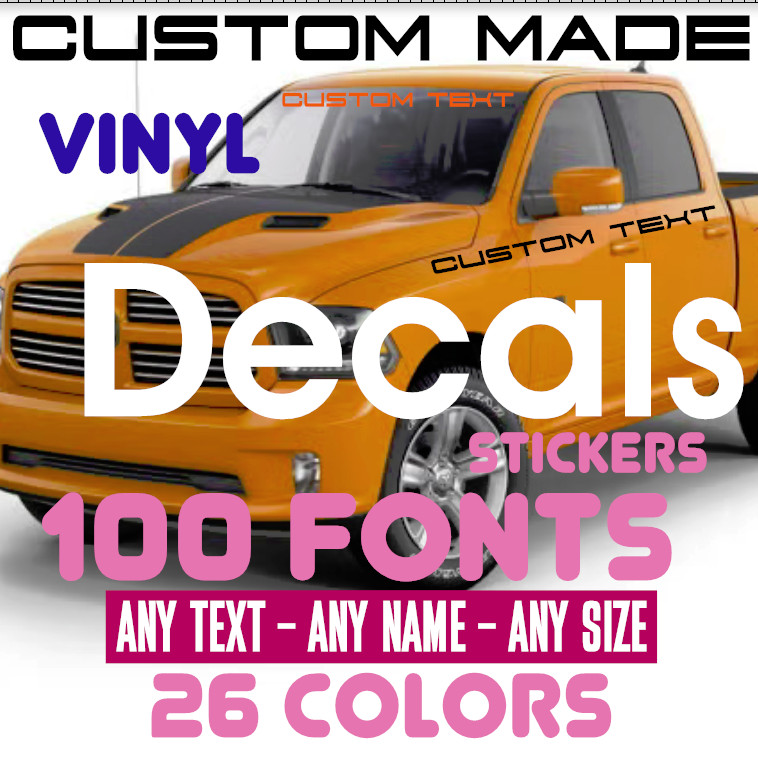 Custom Text Vinyl Decal Sticker Personalized Lettering ANY TEXT – ANY NAME {c30