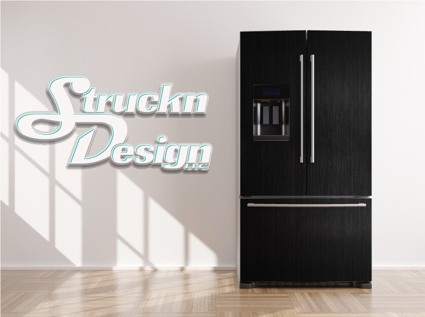 Printed Black Polished Brush Metal Fridge Freezer Wrap Side Door Vinyl Decal