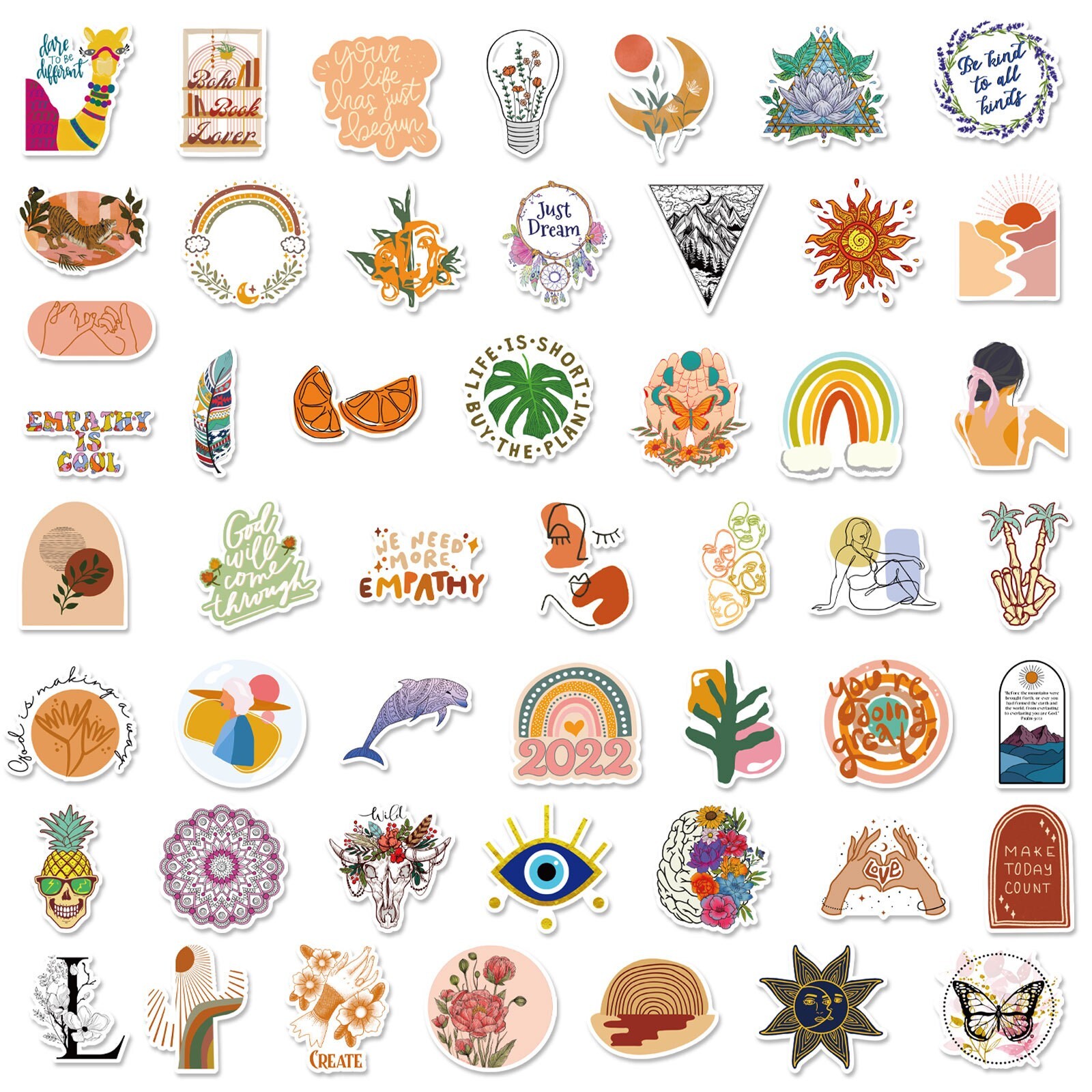 200pcs Retro Cottagecore Bohemia Vintage STICKER PACK，#172175184213