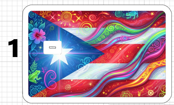Acid Trip Puerto Rican Flag ATM Debit Credit Card Skin Sticker Rico