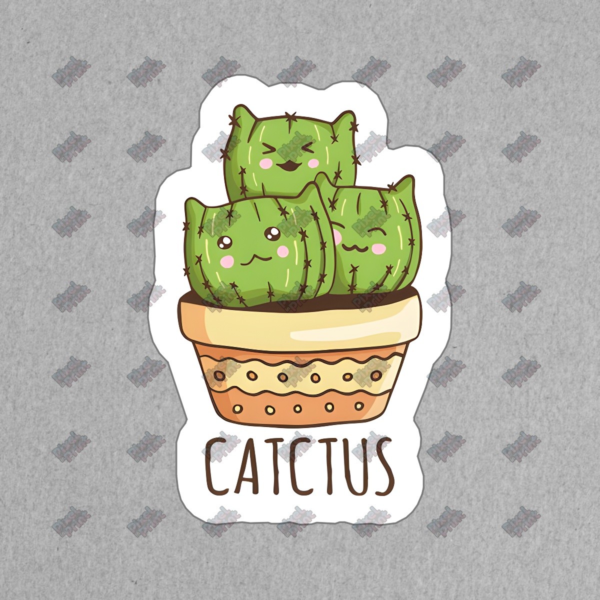 Cute Cactus Vinyl Sticker Kawaii Cactus Decal for Laptops, Water #451921