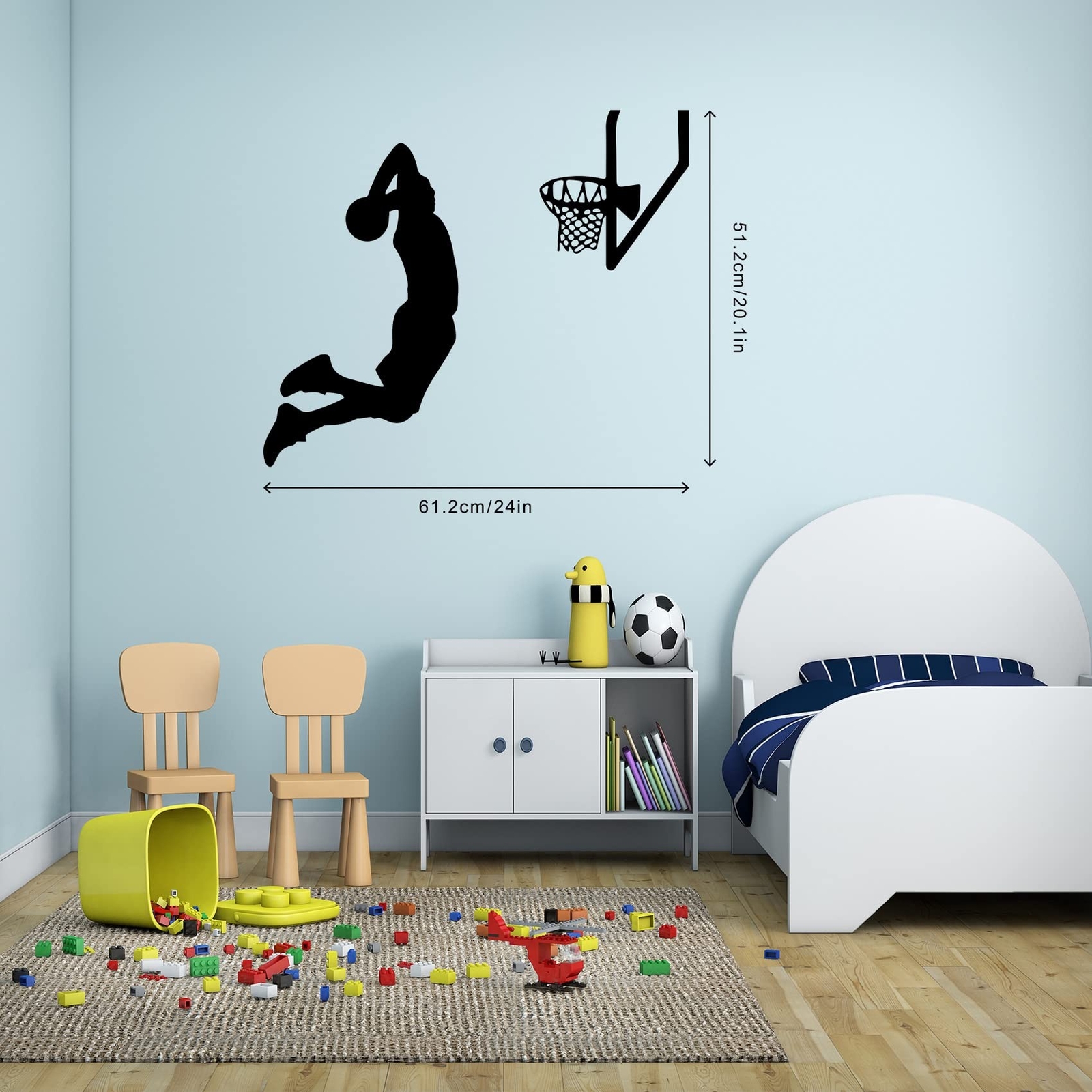 Basketball Wall Decor Sports Stickers Peel and Stick Wall Decals for Boys Bed…