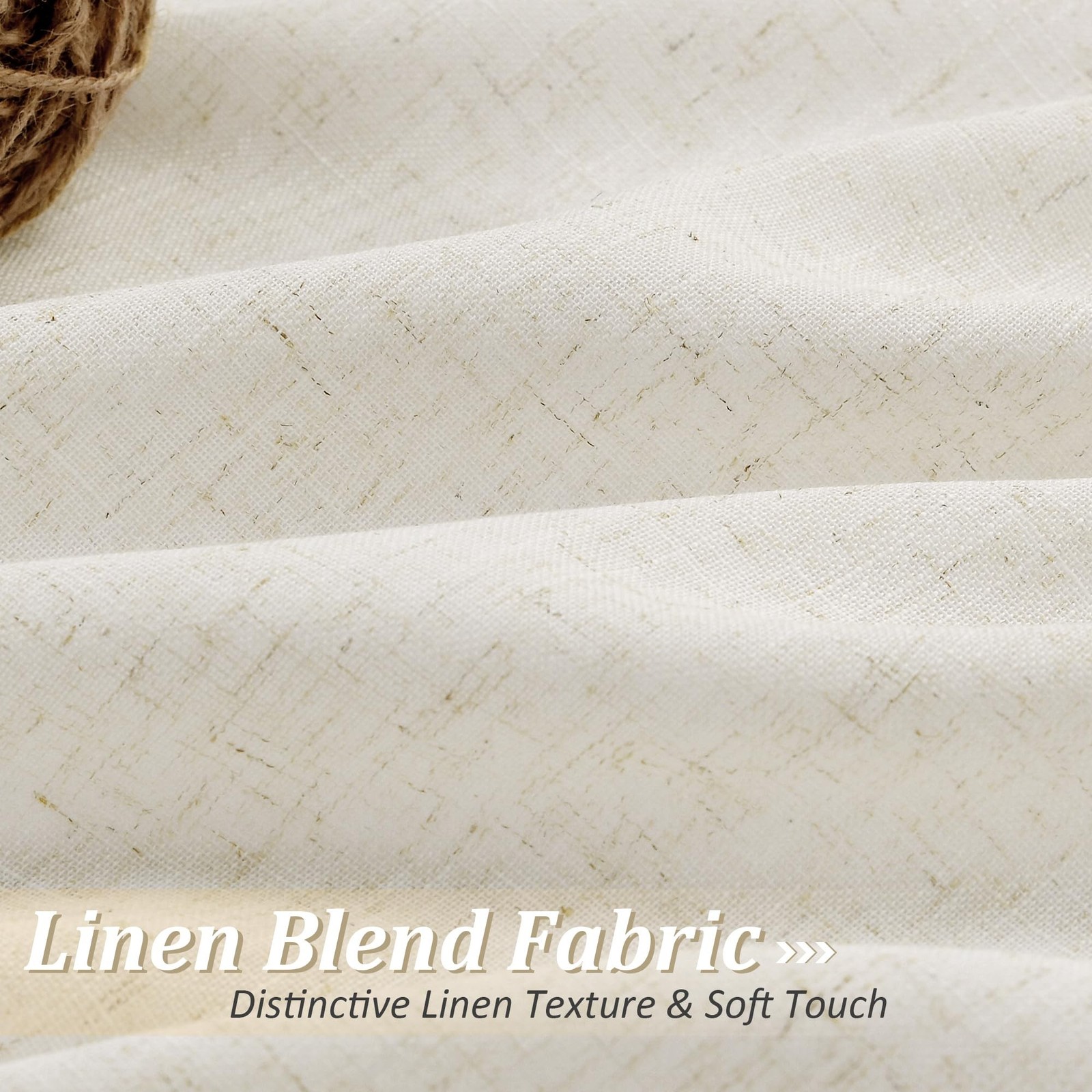 Guken Natural Cream Linen Curtains 120 inches Long for Living Room Bedroom 1 …