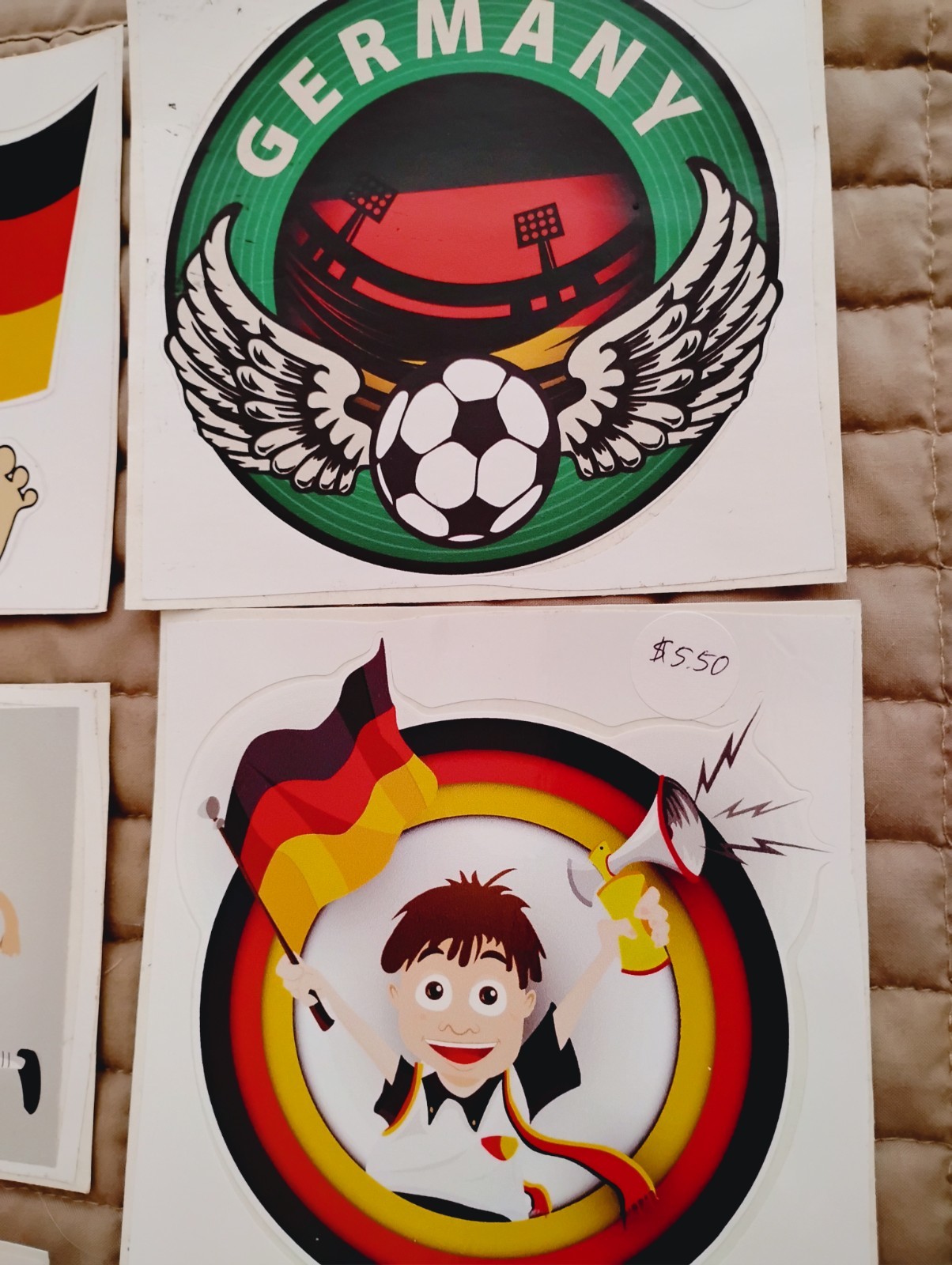World Cup,Germany Flag Soccer Club Fan FUN 6.kind Car Bumper Sticker Decal B2