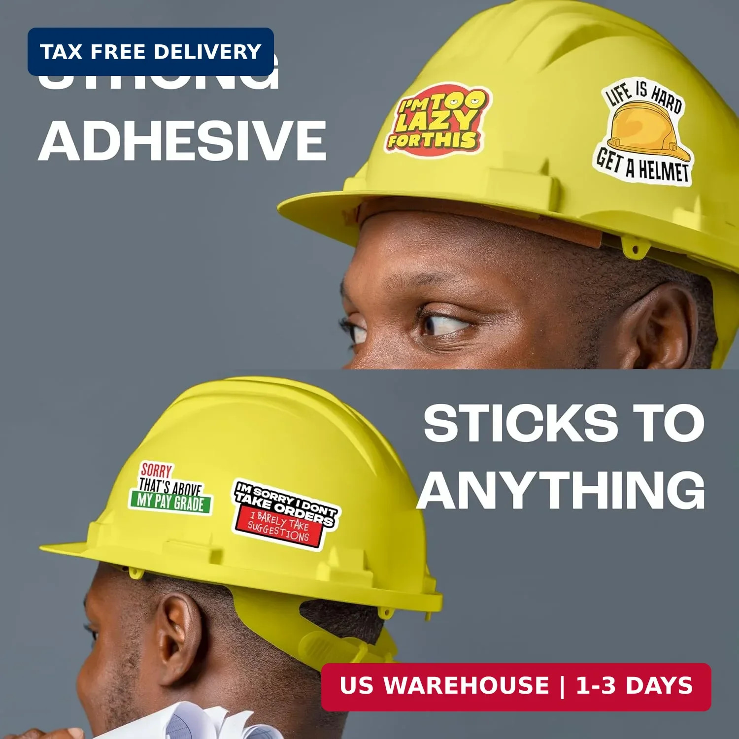 200 PCS Hard Hat Stickers for Adults (No Duplicates) Sarcastic, Meme, & Funny St
