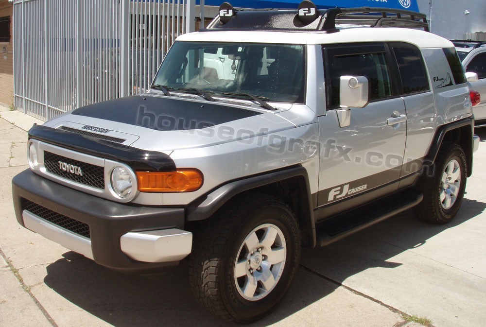 4.5" Rocker Stripes & Hood Graphic Graphics Decals fit any 07+ Toyota FJ Cruiser