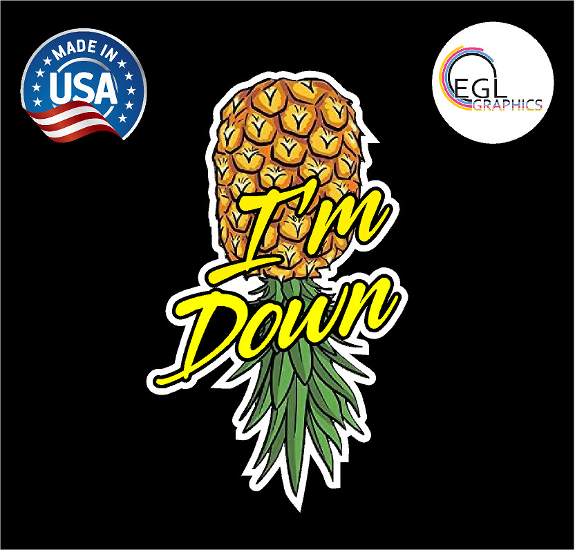 Pineapple Sticker Decal Plays Well With Others Lifestyle Fun Swinger I’m Down