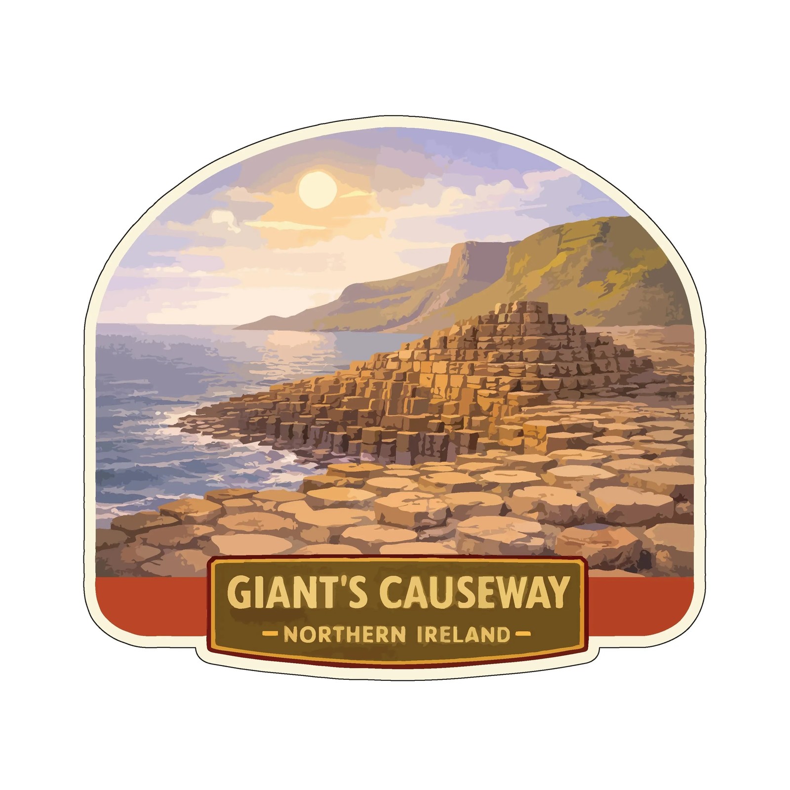 Giant's Causeway Northern Ireland Sticker Decal Vinyl Die-Cut Heritage