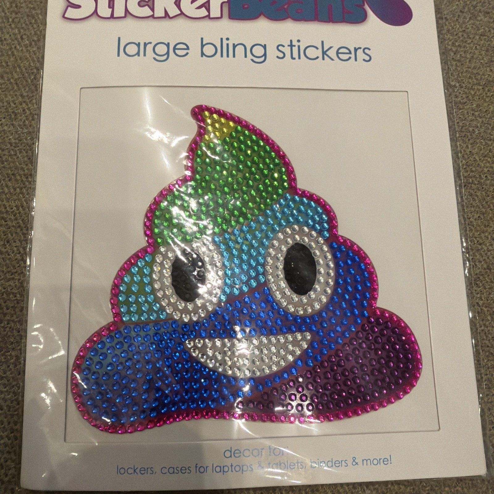 NEW StickerBeans Large Rainbow Poop 5” Sticker