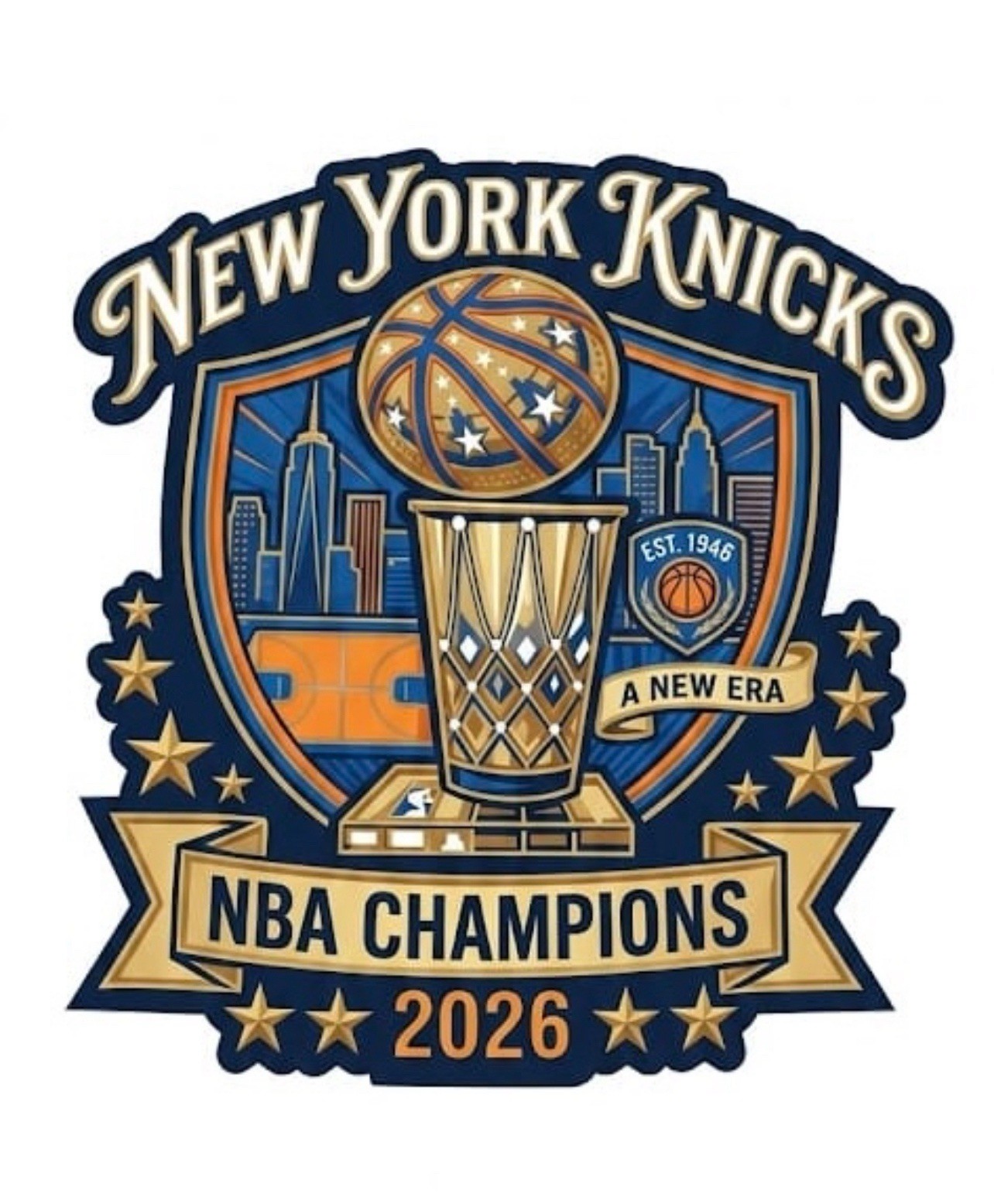100 New York Knicks 2026 Championship Stickers Waterproof Vinyl NEW – 1.5"