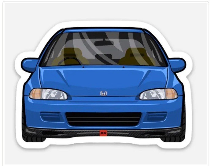 3” Civic Sticker Ej Eg Ek Type R Decal Matte Finish Dishwasher Safe