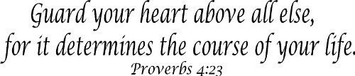 Proverbs 4:23, 11 x 22 Bible Verse Wall Decal ~ Scripture Wall Art Decor