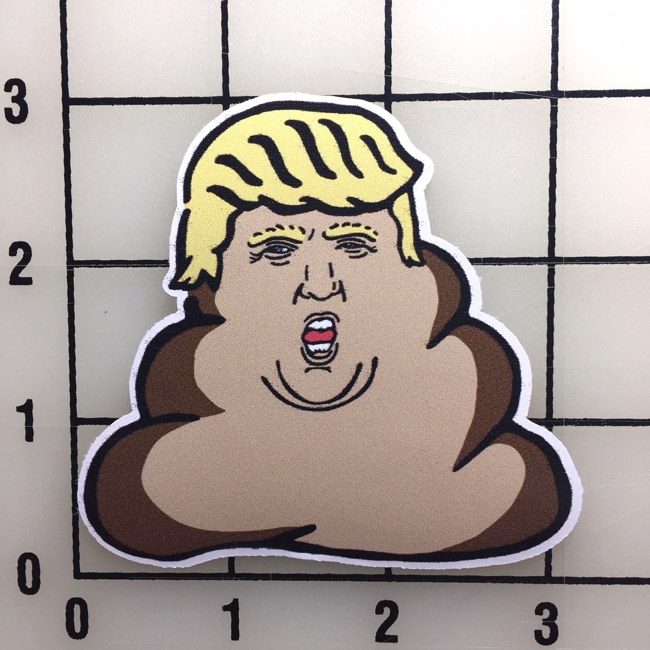 Donald Trump Poop Emoji 3" Wide Color Vinyl Decal Sticker BOGO