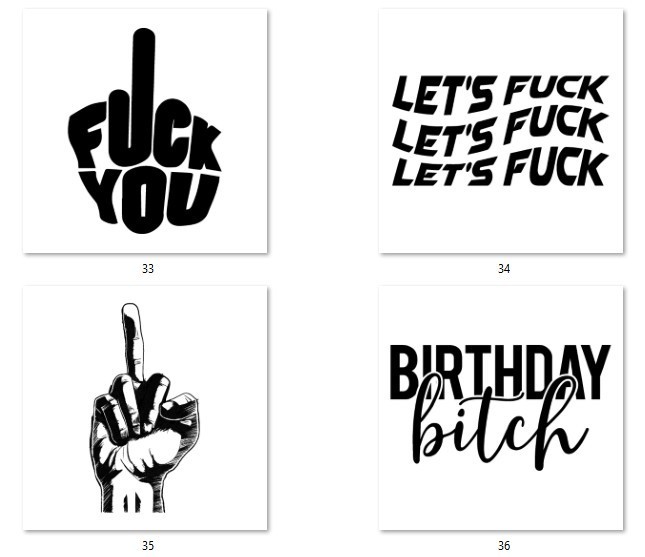 Adult Theme Decals 5"