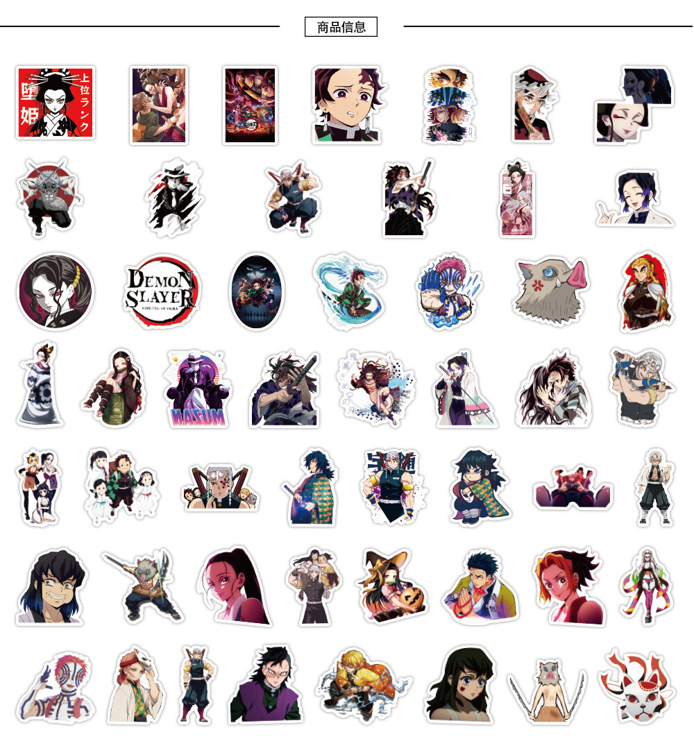 100Pcs Demon Slayer Anime Sticker for Teens Girl Water Bottles Waterproof