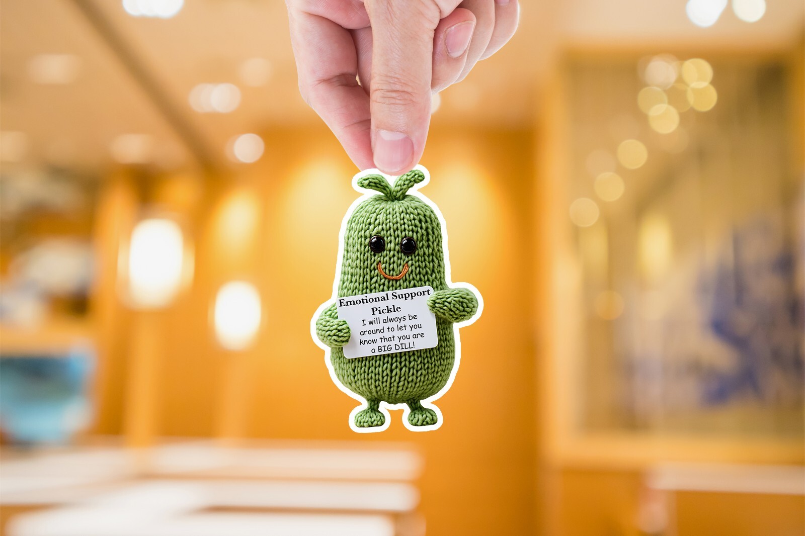 Silly Pickle Emotional Support Sticker Glossy Vinyl Sticker – This is Fine, Depr