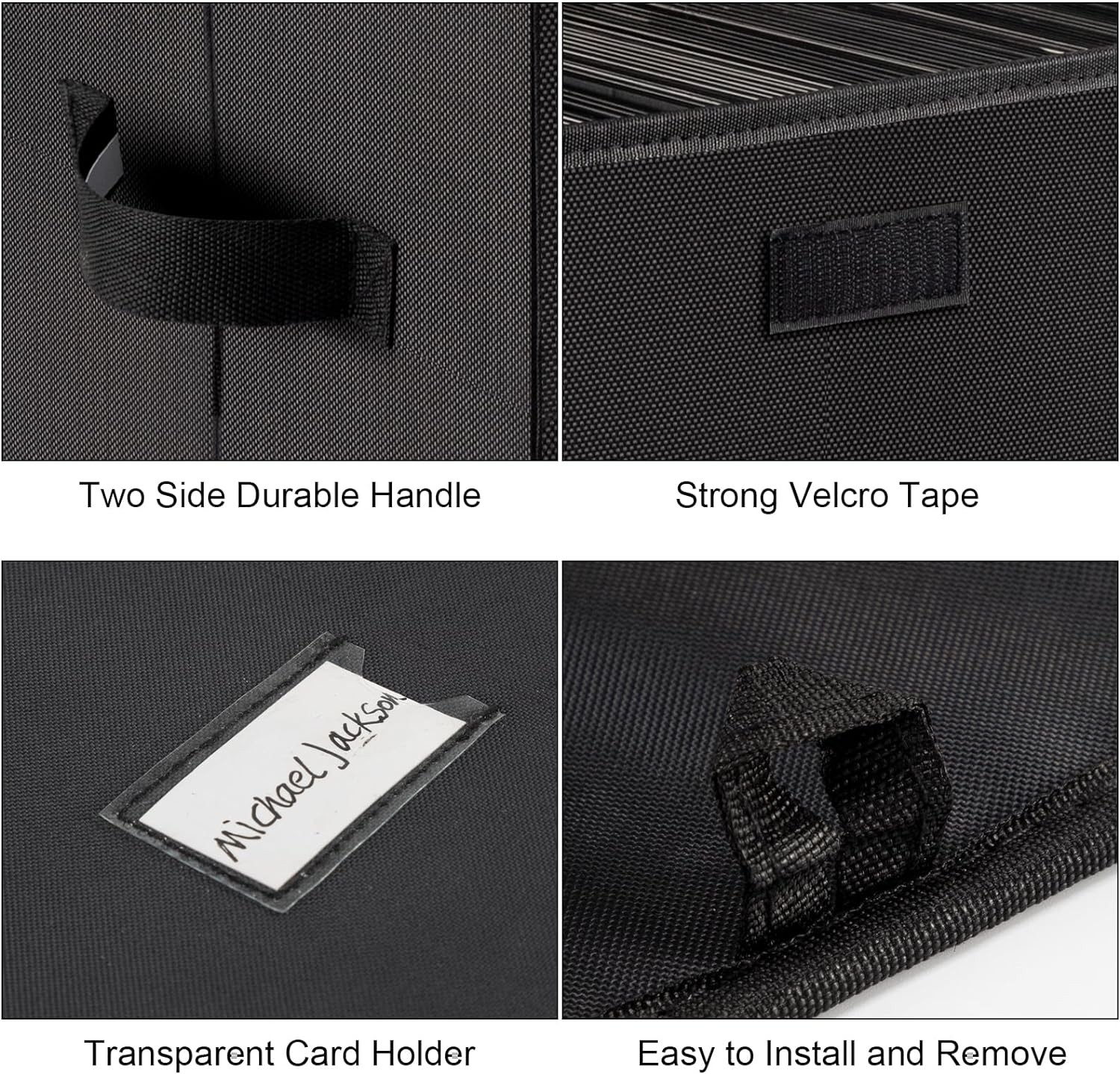 7-inch Vinyl Record Storage Box, Nylon Foldable and Stackable Set of 2 Vinyl LP