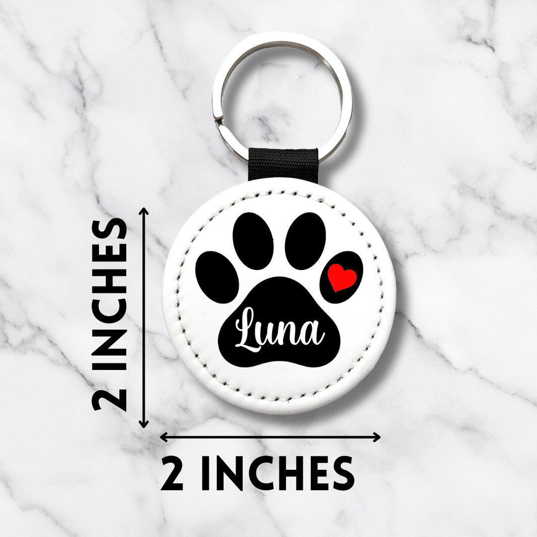 Custom Pet Name Paw Print Keychain for Dogs & Cats– Custom Pet Name Tag