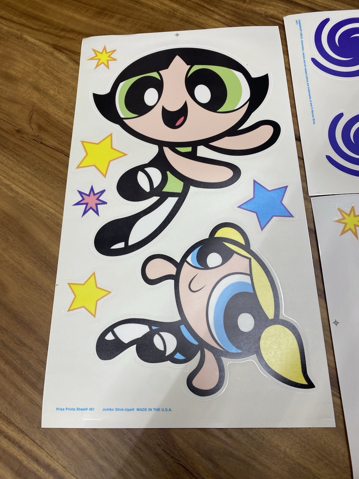 Vintage The Powerpuff Girls Jumbo Huge STICK UPS BY PRISS PRINTS Stickers USA