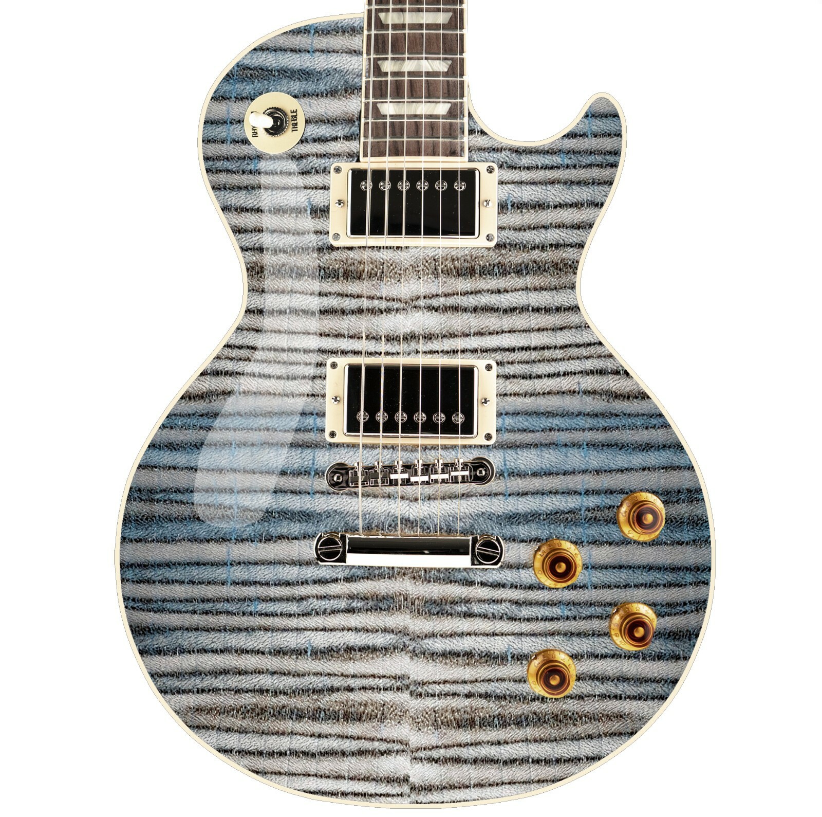 Modern Guitar Skin Vinyl Wrap Decal Sticker Flamed Zebra Maple Natural GS107