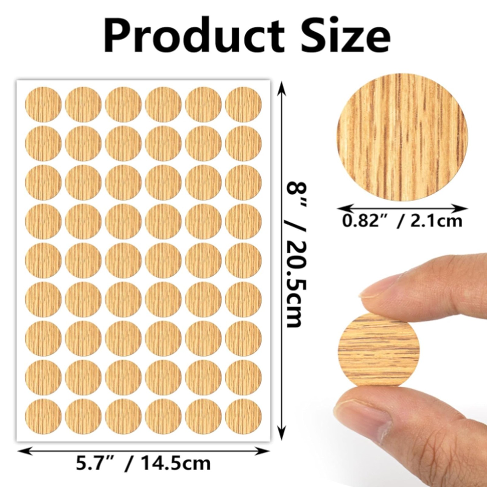 540 PCS Adhesive Screw Hole Cover Stickers Wood Grain Furniture Polychrome