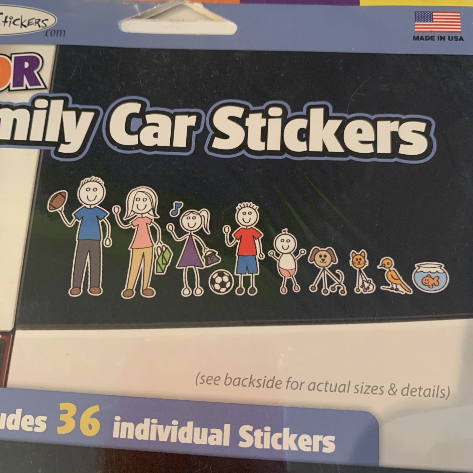 NEW Cool Family Stickers Car Window 18 Pack Mom Dad Kids Boys Girls Pets Sports