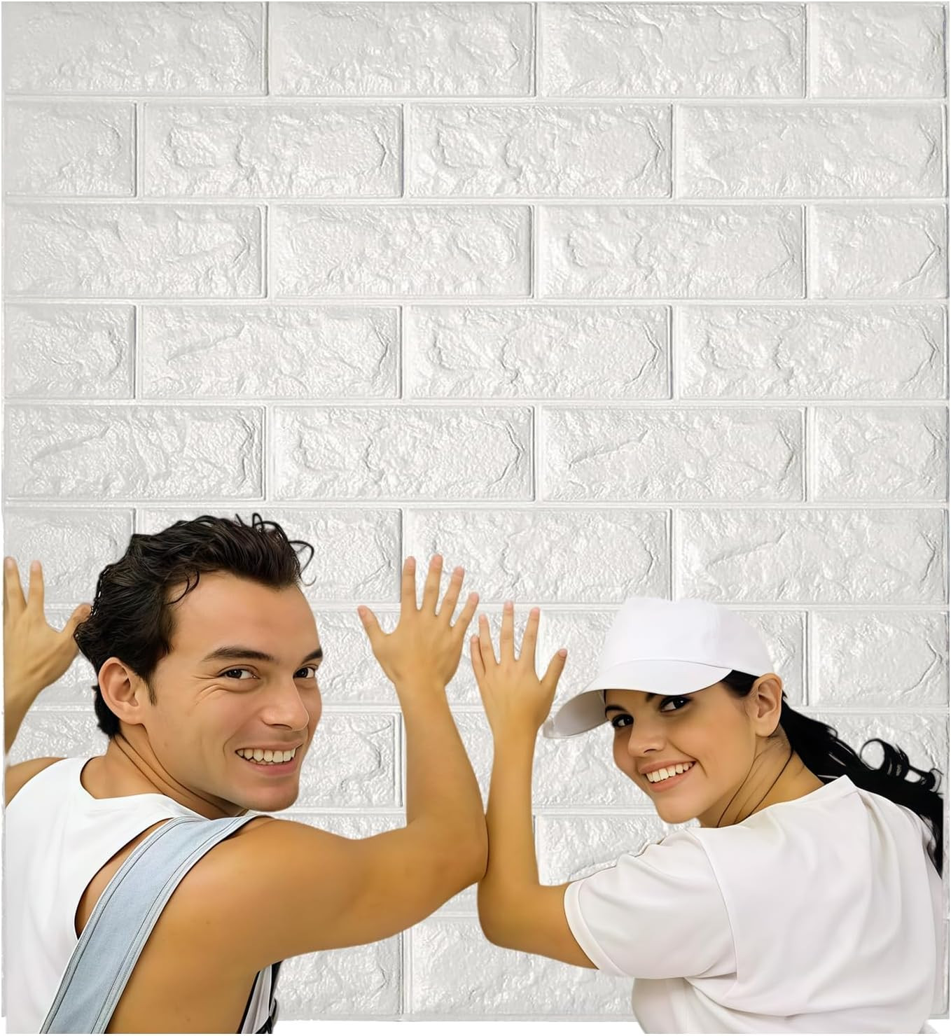 10PCS 3D Brick Wall Stickers, 59 Sq.Feet PE Foam Self-Adhesive Wallpaper Removab