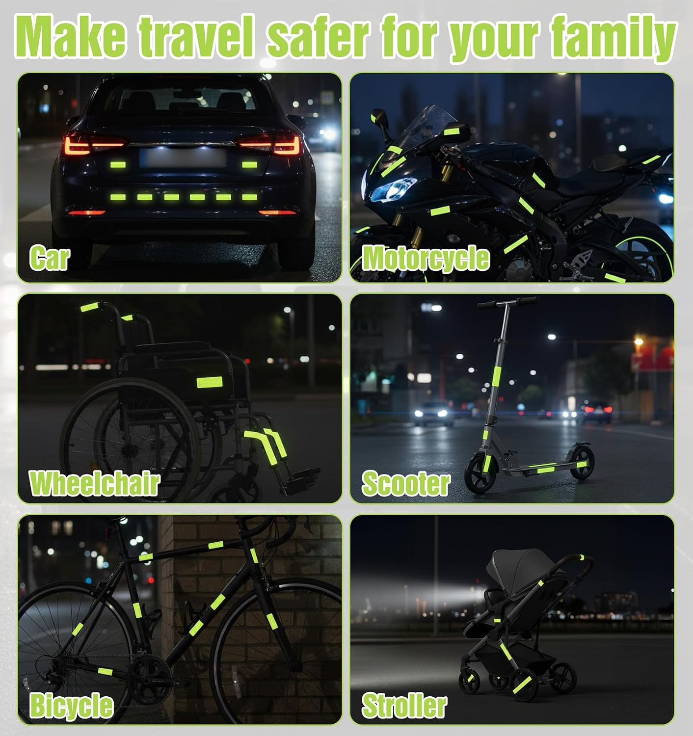100 Pcs Reflective Stickers Outdoor Waterproof, Self-Adhesive Stick on | Reflect