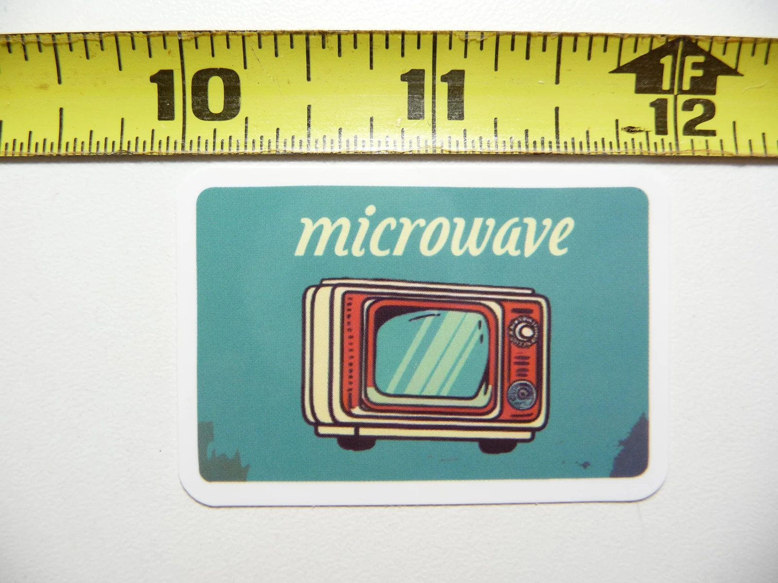 MICROWAVE SMALL STICKER DECAL FUN FUNNY KITCHEN ILLUSTRATIONS FOOD