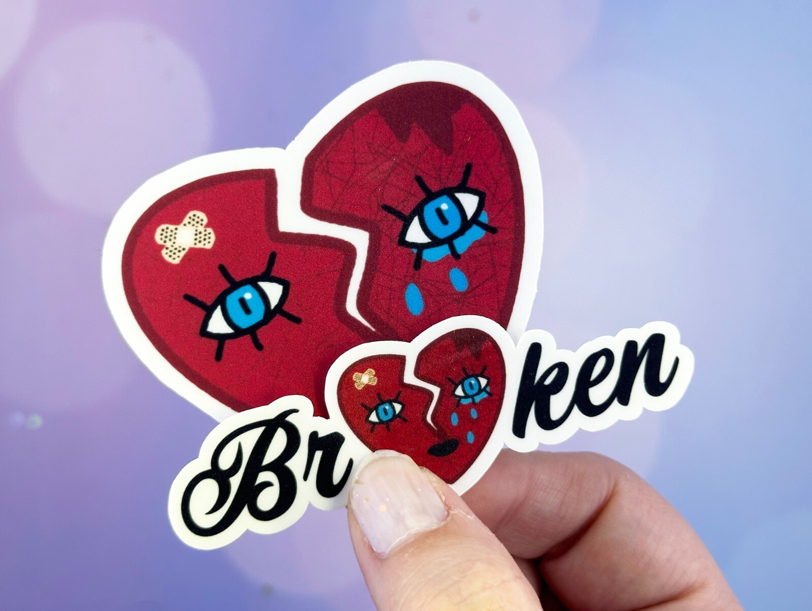 Heart Stickers Water Bottle Laptop Phone Journal Set of 2