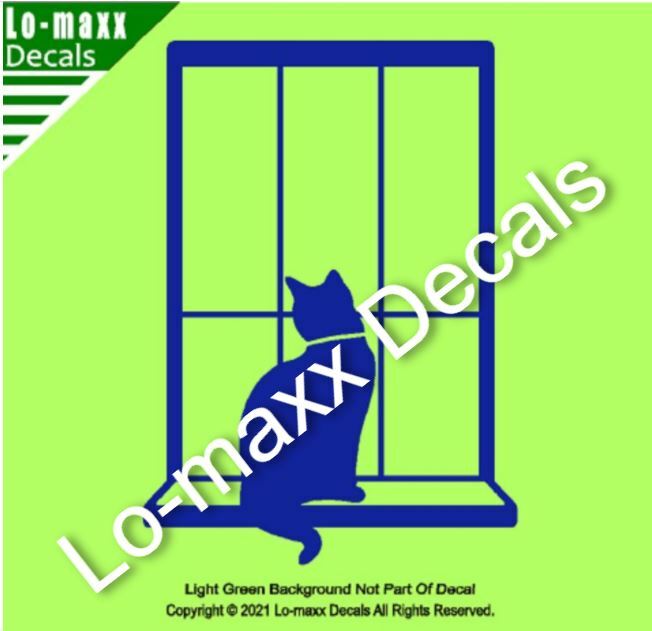 Cat In Window Superior Quality Unique Graphic Design Die Cut Vinyl Decal Art