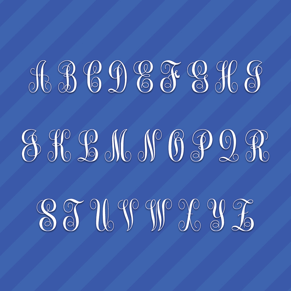 Vine Interlocking Monogram Letters Initials Vinyl Decal Sticker