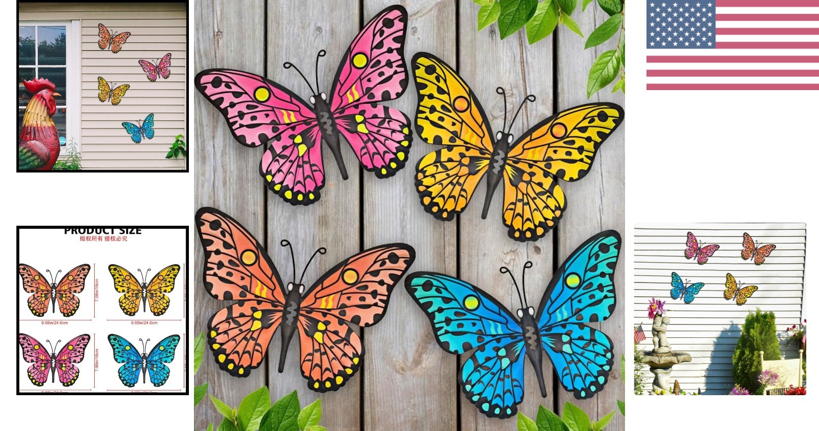 Beautiful 9.6” Hanging Butterfly Wall Art – Perfect for Indoor and Outdoor Decor
