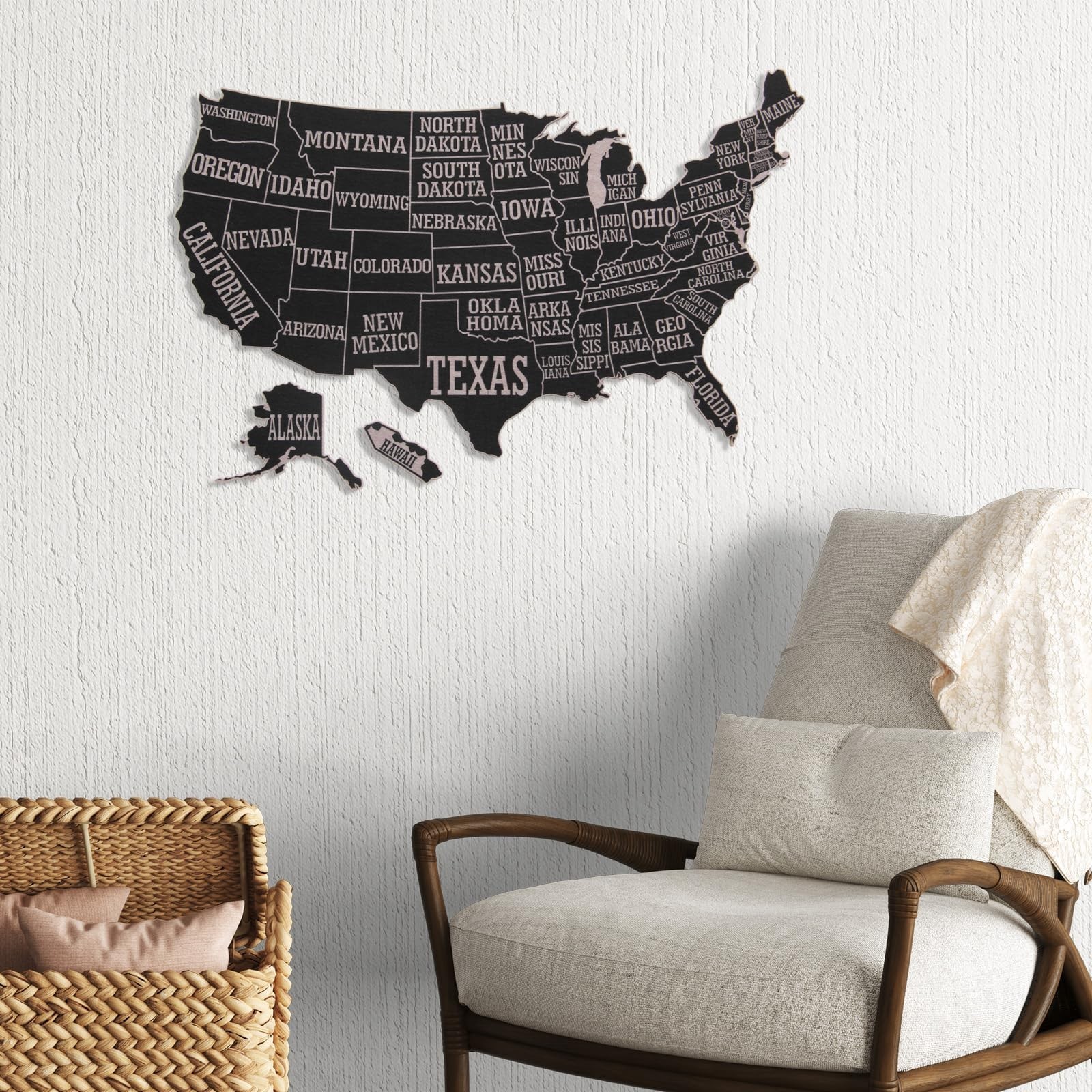 USA Travel Map with Pins, 17×27 Inch Push Pin United States Map for Travel Tr…