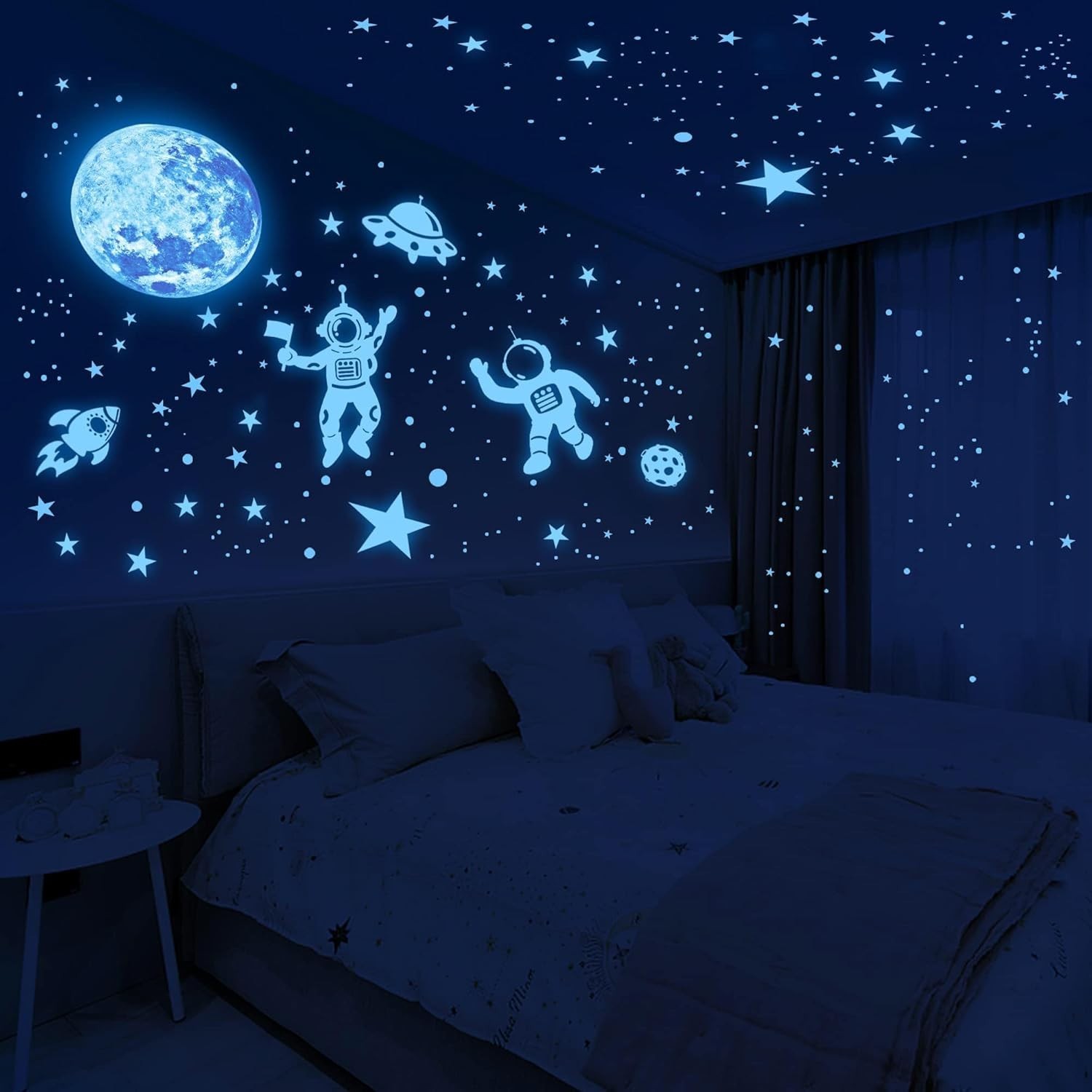 Glow in The Dark Stars for Ceiling 1106Pcs Glow in The Dark Moon and Planet W…