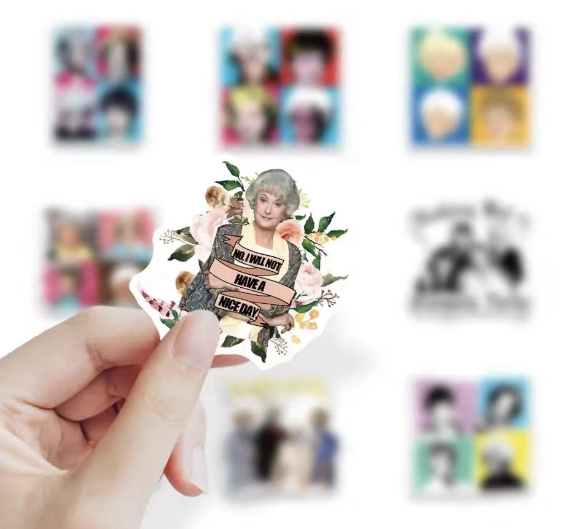 Golden Old Lady Girls Stickers 50pk Classic Golden Girl Characters FREE SHIPPING