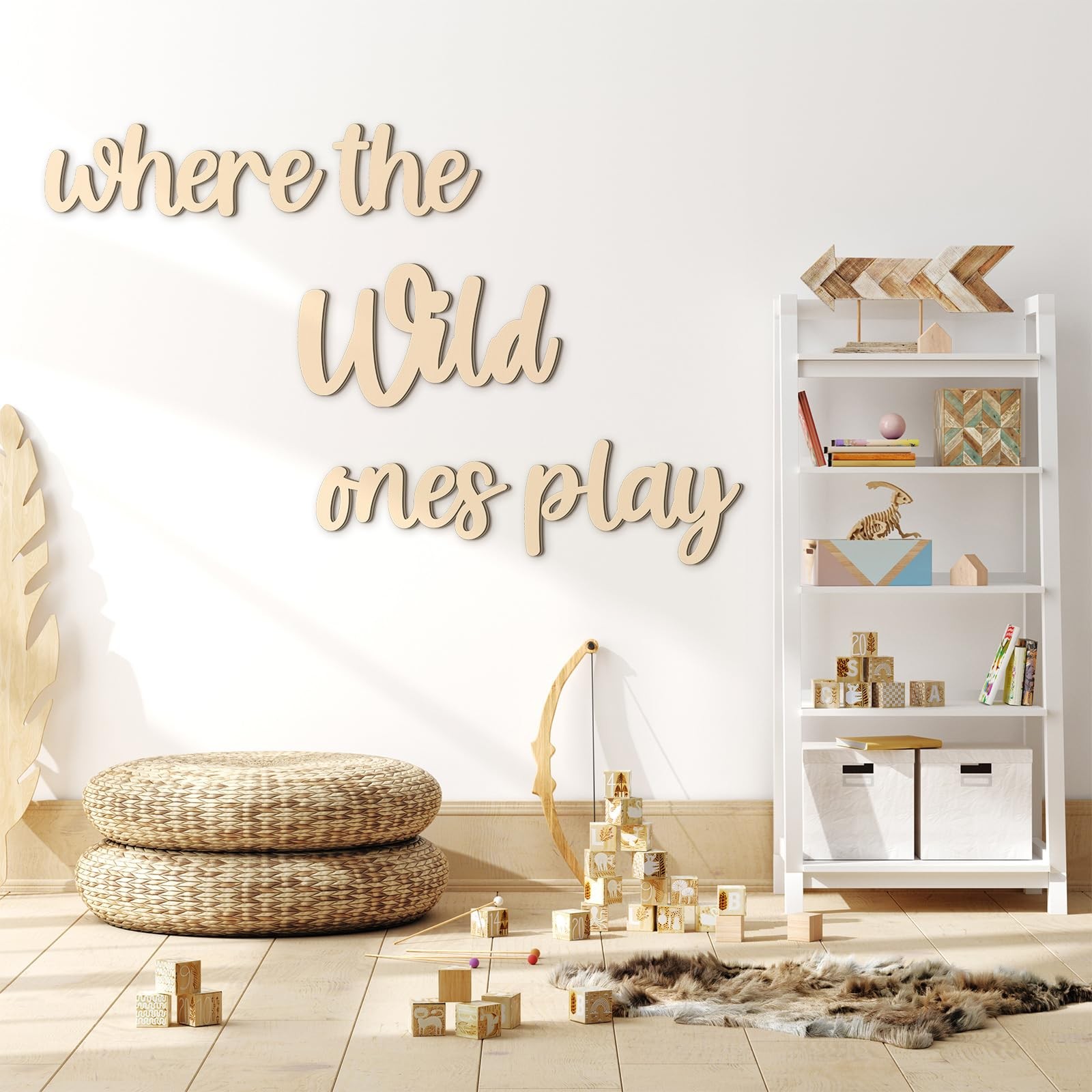 5 Pcs Playroom Wall Decor 15.4" x 18" 3D Where The Wild Ones Play Nursery Sig…