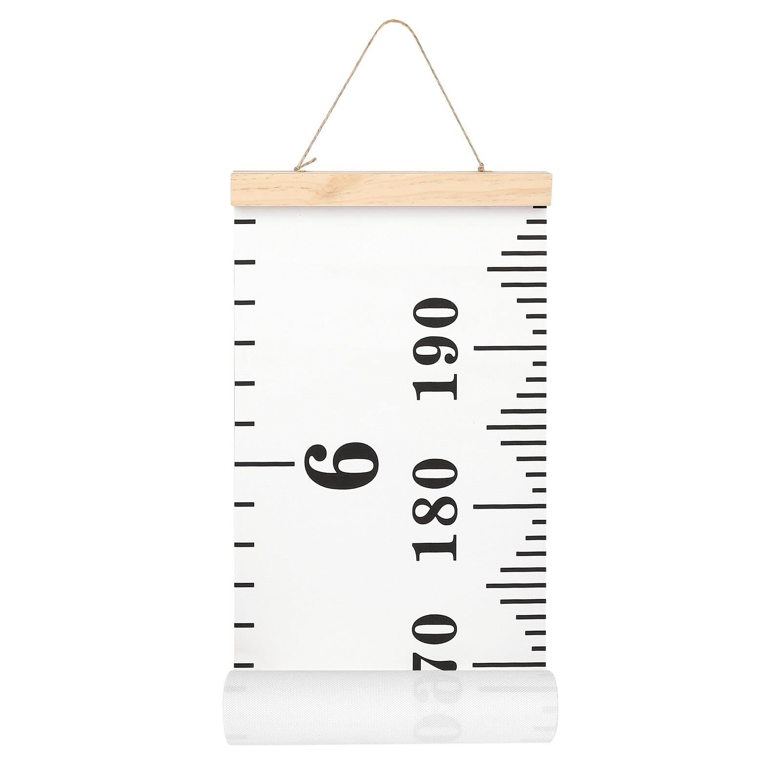 Mibote Baby Growth Height Chart Handing Ruler Wall 79" x 7.9", Black & White