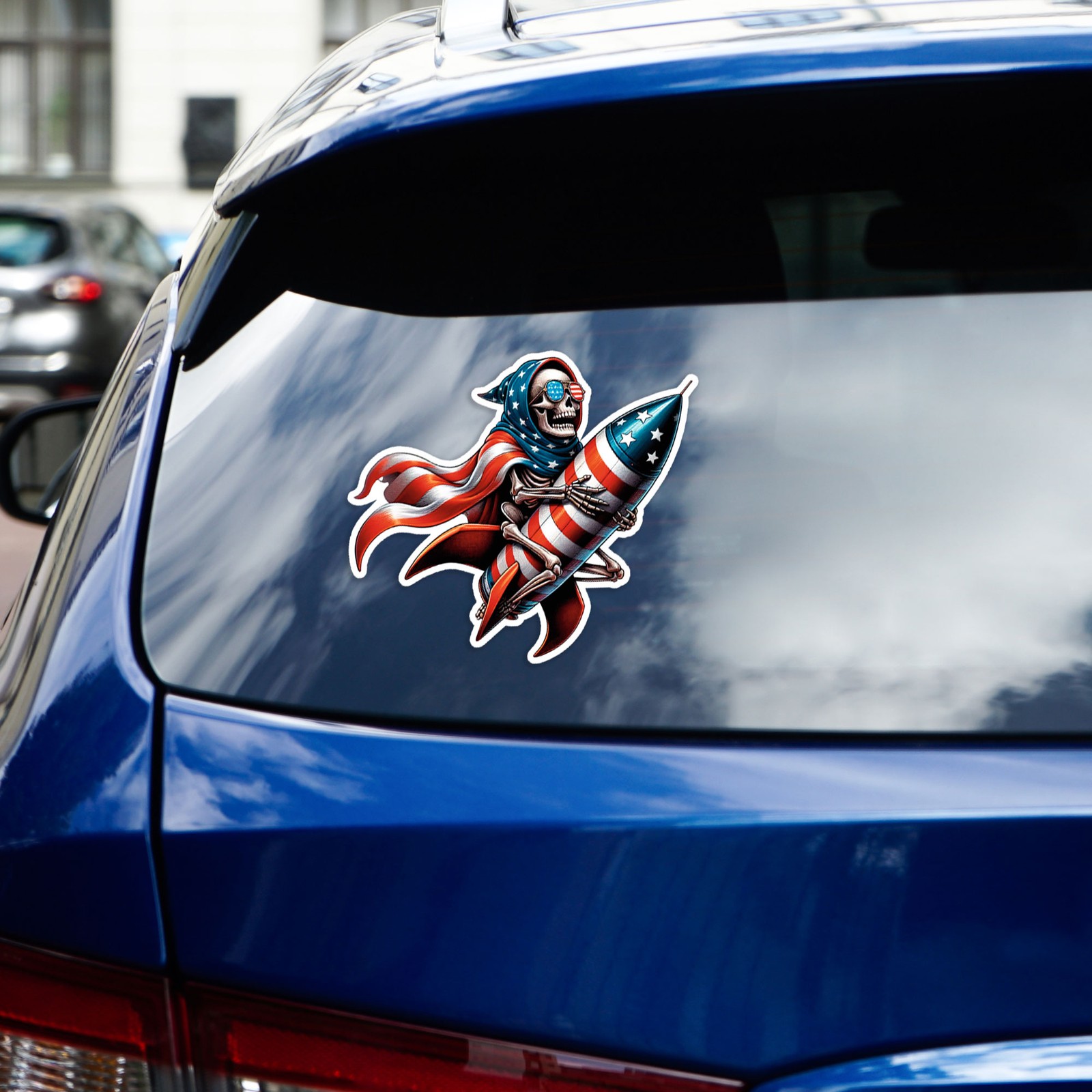 American Skeleton Bomb Missle – Vinyl Decal Sticker – Car Window Laptop – #101