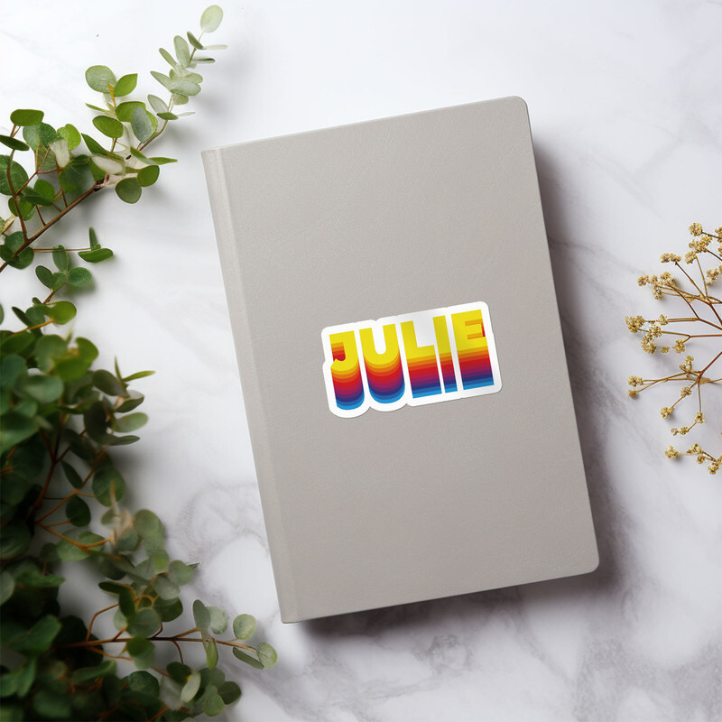 Rainbow Julie Name – Car Bumper Sticker Vinyl Art Decal
