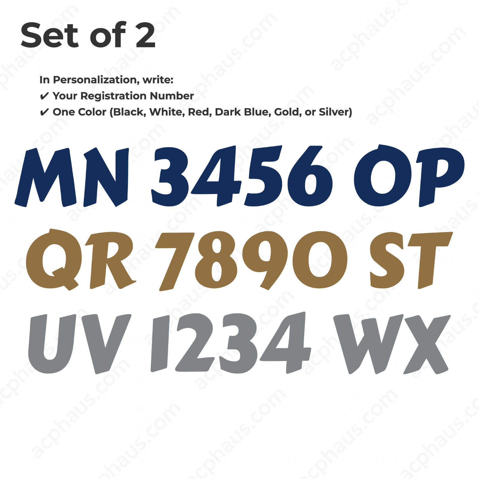 Boat Registration Numbers Decals – Custom ORACAL 751C Vinyl – Right & Left Set
